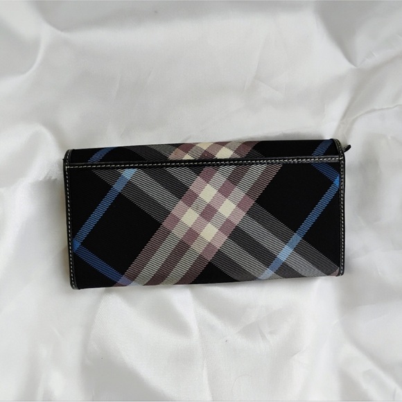 EUC Burberry Blue Label Blue Plaid Long Wallet - Picture 3 of 10